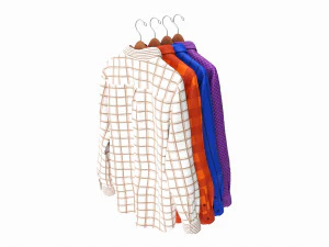 Clothing Long Sleeve Formal Shirts Men on Hanger 2 3D Model