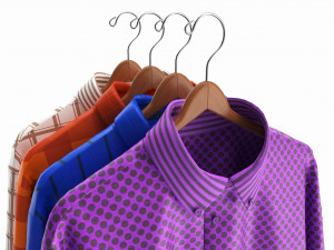 Clothing Long Sleeve Formal Shirts Men on Hanger 2 Modelo 3D