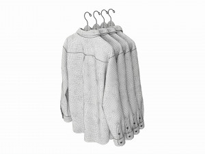 Clothing Long Sleeve Formal Shirts Men on Hanger 2 Modelo 3D