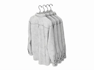 Clothing Long Sleeve Formal Shirts Men on Hanger 2 3D Model