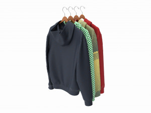 Clothing Oversized Hoodies Long Sleeve on Hanger 1 3D 모델