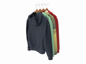 Clothing Oversized Hoodies Long Sleeve on Hanger 1 3D Model