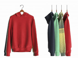Clothing Oversized Hoodies Long Sleeve on Hanger 1 3D 모델