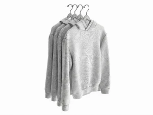 Clothing Oversized Hoodies Long Sleeve on Hanger 1 3D Model