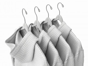 Clothing Oversized Hoodies Long Sleeve on Hanger 1 3D 모델