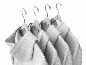Clothing Oversized Hoodies Long Sleeve on Hanger 1 3D Model