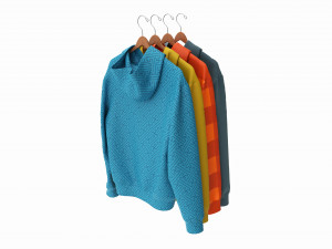 Clothing Oversized Hoodies Long Sleeve on Hanger 2 3D 모델