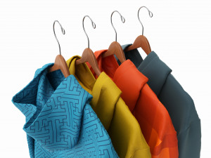 Clothing Oversized Hoodies Long Sleeve on Hanger 2 3D 모델