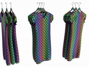 Clothing Short Sleeve Everyday Dress Medium on Hanger 3D 모델