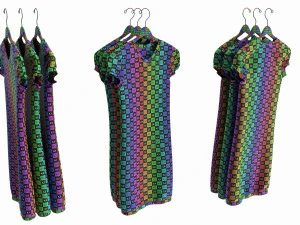 Clothing Short Sleeve Everyday Dress Medium on Hanger 3D Model