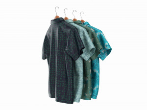 Clothing Short Sleeve Polo Shirts Men on Hanger 1 Modelo 3D