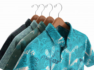 Clothing Short Sleeve Polo Shirts Men on Hanger 1 Modelo 3D