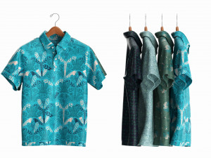 Clothing Short Sleeve Polo Shirts Men on Hanger 1 Modelo 3D