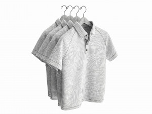 Clothing Short Sleeve Polo Shirts Men on Hanger 1 Modelo 3D