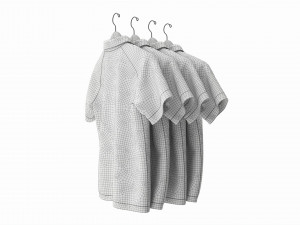 Clothing Short Sleeve Polo Shirts Men on Hanger 1 Modelo 3D