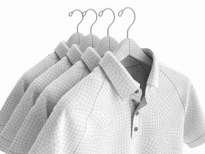 Clothing Short Sleeve Polo Shirts Men on Hanger 1 Modelo 3D
