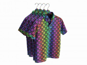 Clothing Short Sleeve Polo Shirts Men on Hanger 1 Modelo 3D