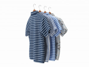 Clothing Short Sleeve Polo Shirts Men on Hanger 2 Modelo 3D