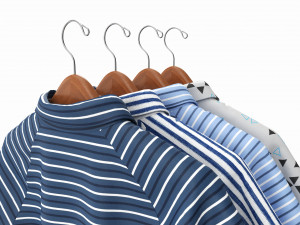 Clothing Short Sleeve Polo Shirts Men on Hanger 2 Modelo 3D