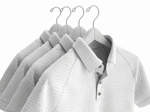 Clothing Short Sleeve Polo Shirts Men on Hanger 2 3D Model