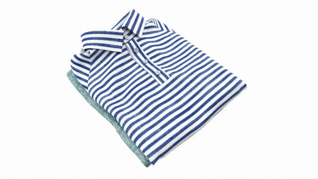 Odzież Koszulki polo z kr&oacute;tkim rękawem Męskie ułożone 2 Model 3D .c4d .max .obj .3ds .fbx .stl .blend 