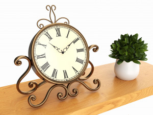 Floating Wooden Shelves with Decorations and Plants 3D 모델