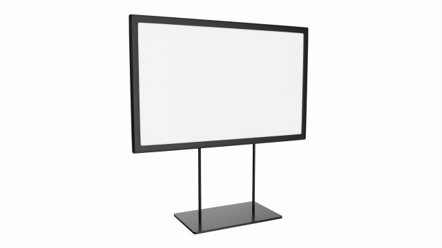 Metal sign holder with double stem base 3D मॉडल .c4d .max .obj .3ds .fbx .stl .blend 