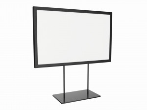 Metal sign holder with double stem base 3D Model