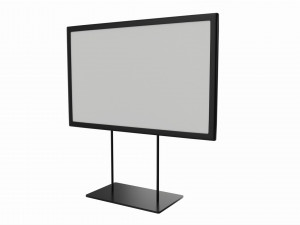 Metal sign holder with double stem base 3D मॉडल