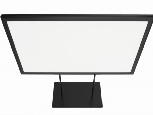 Metal sign holder with double stem base 3D मॉडल