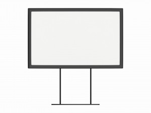 Metal sign holder with double stem base 3D मॉडल