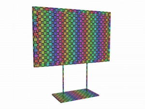 Metal sign holder with double stem base 3D मॉडल
