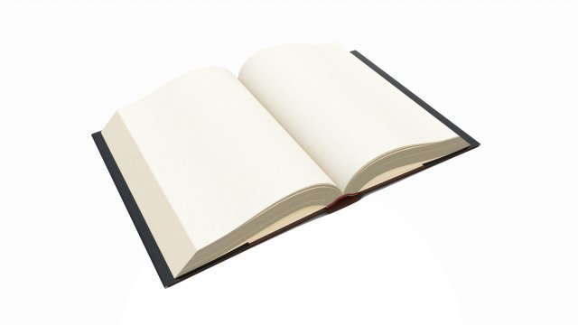 Open book with blank pages and bookjacket 3D Model .c4d .max .obj .3ds .fbx .stl .blend 