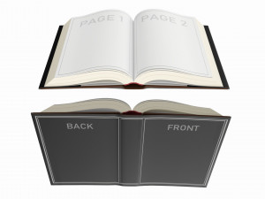 Open book with blank pages and bookjacket mockup 3D Model