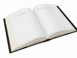 Open book with blank pages and bookjacket mockup 3D Модель