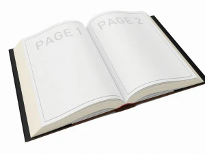 Open book with blank pages and bookjacket mockup 3D Model