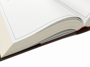 Open book with blank pages and bookjacket mockup 3D Модель