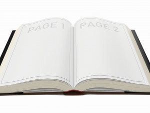 Open book with blank pages and bookjacket mockup 3D Модель