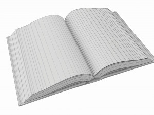 Open book with blank pages and bookjacket mockup 3D Модель