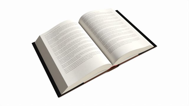 Open book with bookjacket and text 3Dモデル .c4d .max .obj .3ds .fbx .stl .blend 