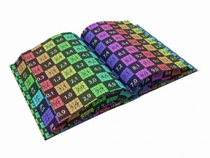 Open book with bookjacket and text 3D Model