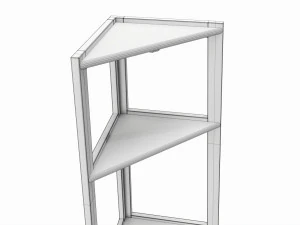 Outdoor and indoor triangle wood shelving 3D Model