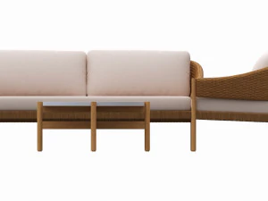 Outdoor set 2 seater sofa chair coffee table 02 3D Model