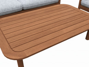 Outdoor set 2 seater sofa chair coffee table 03 Modelo 3D