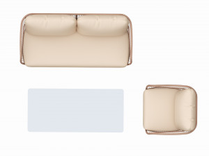 Outdoor set 3 seater sofa chair coffee table 01 3D Model
