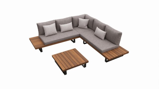 Outdoor set 5 seater corner sofa coffee table 3D Модель .c4d .max .obj .3ds .fbx .stl .blend 