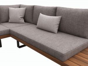 Outdoor set 5 seater corner sofa coffee table 3D Модель