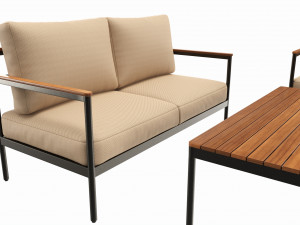 Outdoor set seater sofa chair coffee table 01 3D 모델