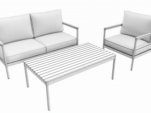 Outdoor set seater sofa chair coffee table 01 3D 모델