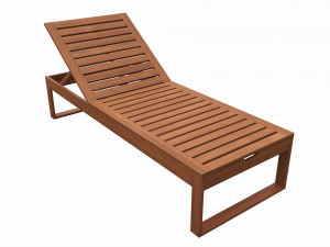 Outdoor wood sun lounger 01 3D Модель